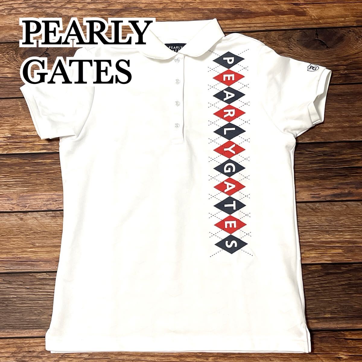 美品 PEARLY GATES パーリーゲイツ ポロシャツ 半袖 半袖ポロシャツ ゴルフ レディース ゴルフウェア ホワイト 白 サイズ1 S拍卖