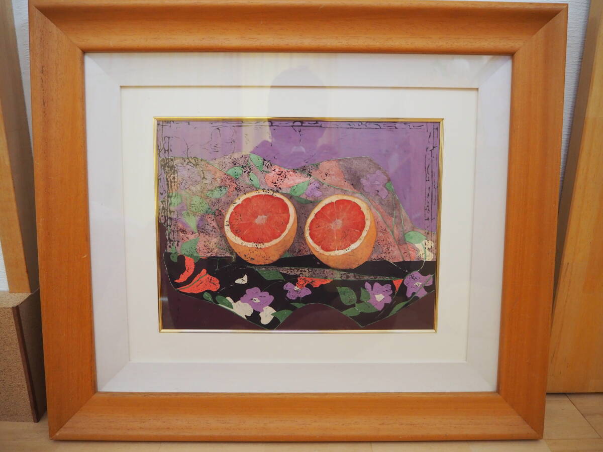 「真作」デニス(ドニーズ)・ザヤン 「ピンクのグレープフルーツ」 テンペラ画拍卖