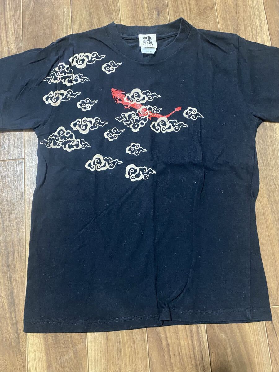 沖縄 半袖 Tシャツ トップス ブラック ヴィンテージ 古着 カットソー Tshirts グッドデザイン 琉球 南天 150サイズ 古着拍卖