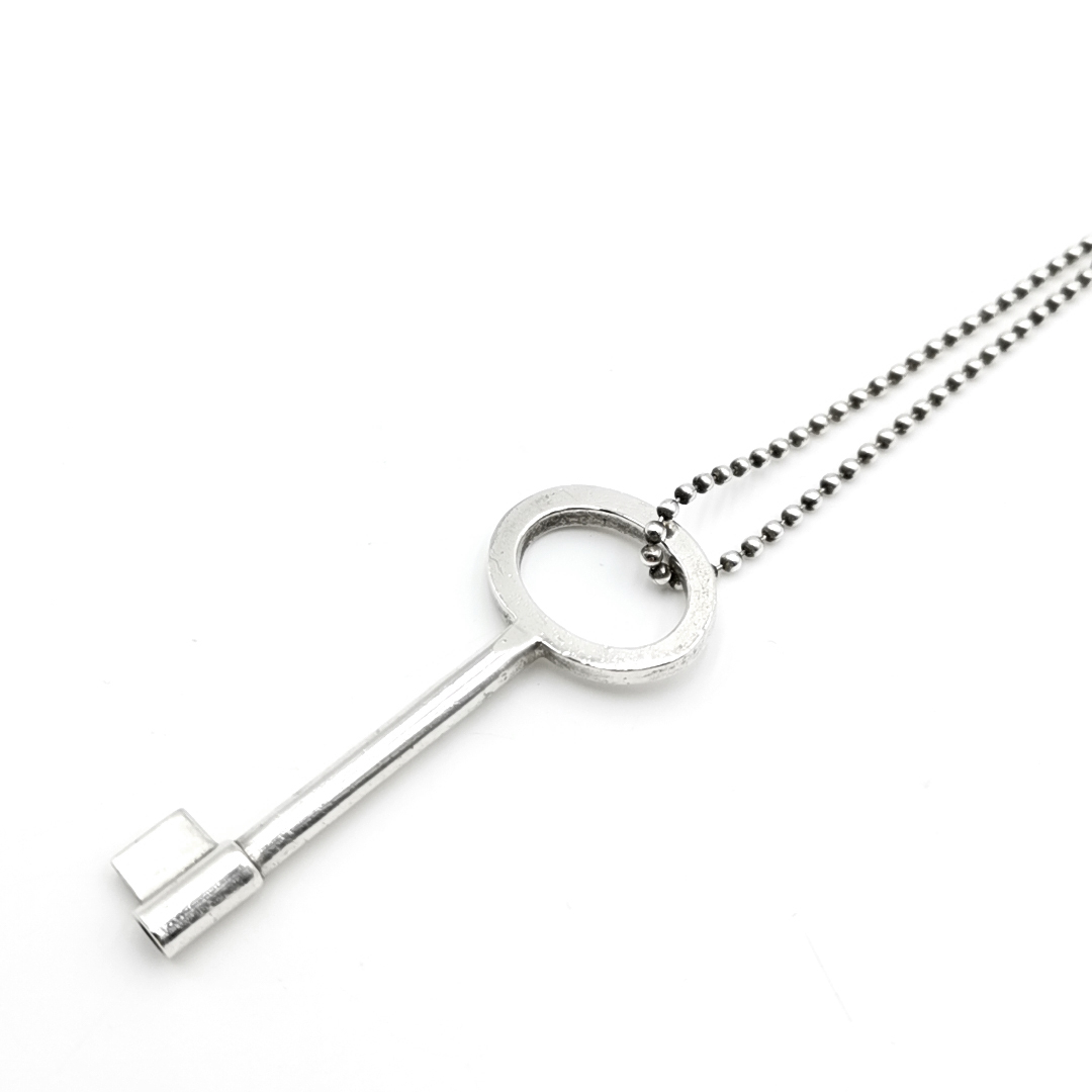 送料無料 美品 ガルニ GARNI ネックレス ペンダント カギ 鍵 キー スターリングシルバー ボールチェーン メンズ拍卖