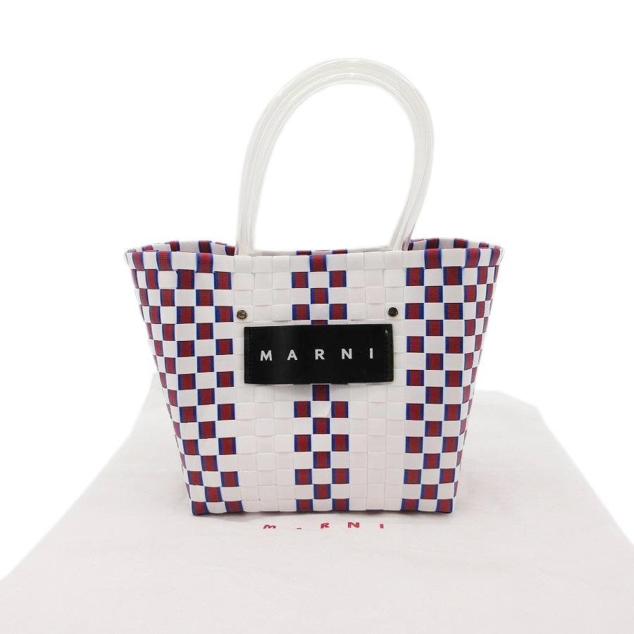 送料無料 超美品 マルニ MARNI トートバッグ かごバッグ マルニマーケット MARNI Market 白系 レディース拍卖
