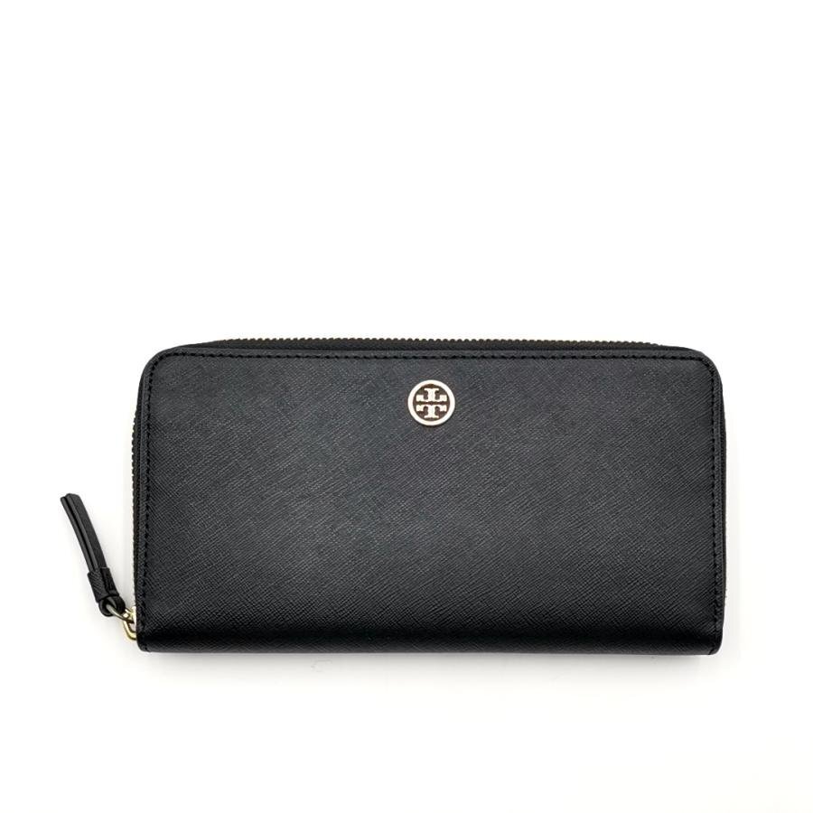 送料無料 トリーバーチ TORYBURCH 長財布 財布 ラウンドファスナー レザー アコーディオン 黒 ブラック系 レディース拍卖