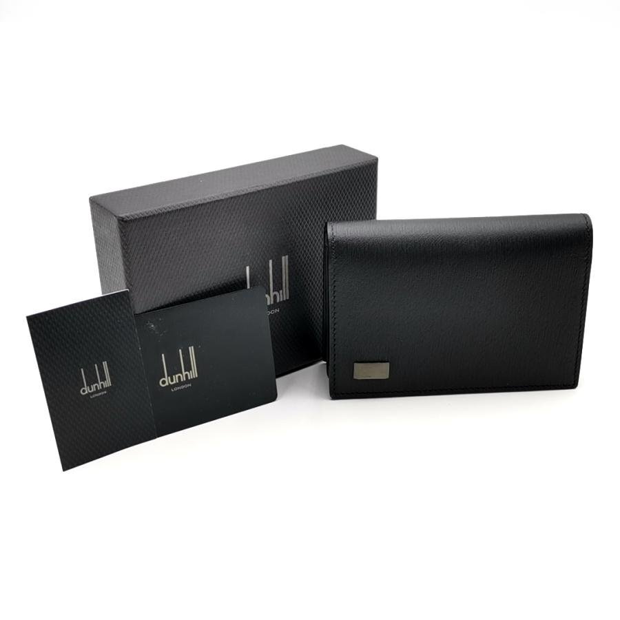 送料無料 超美品 ダンヒル dunhill 名刺入れ カードケース Sidecar サイドカー レザー 黒 ブラック系 メンズ拍卖