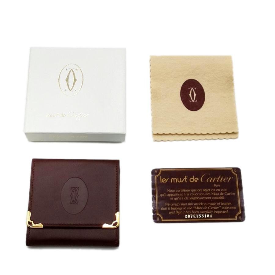 送料無料 美品 カルティエ Cartier PARIS 財布 コインケース 小銭入れ マストライン レザー BOX型 レディース拍卖