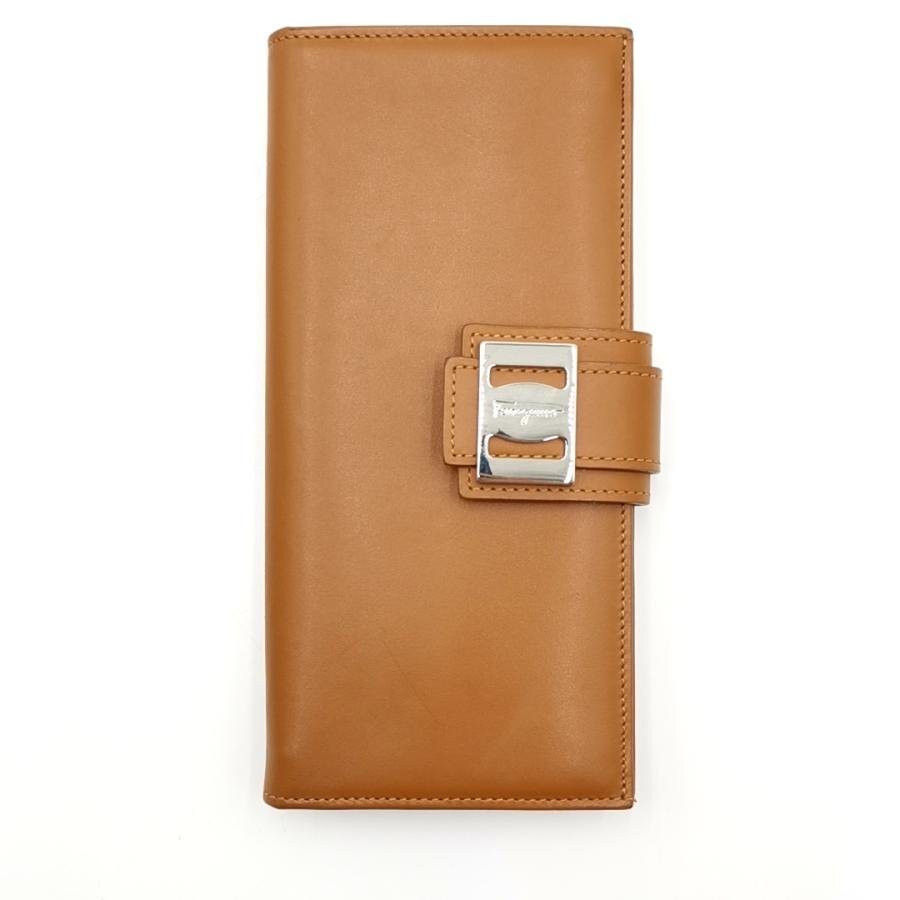 送料無料 超美品 サルヴァトーレ フェラガモ Salvatore Ferragamo 長財布 二つ折り レザー ヴァラ レディース拍卖