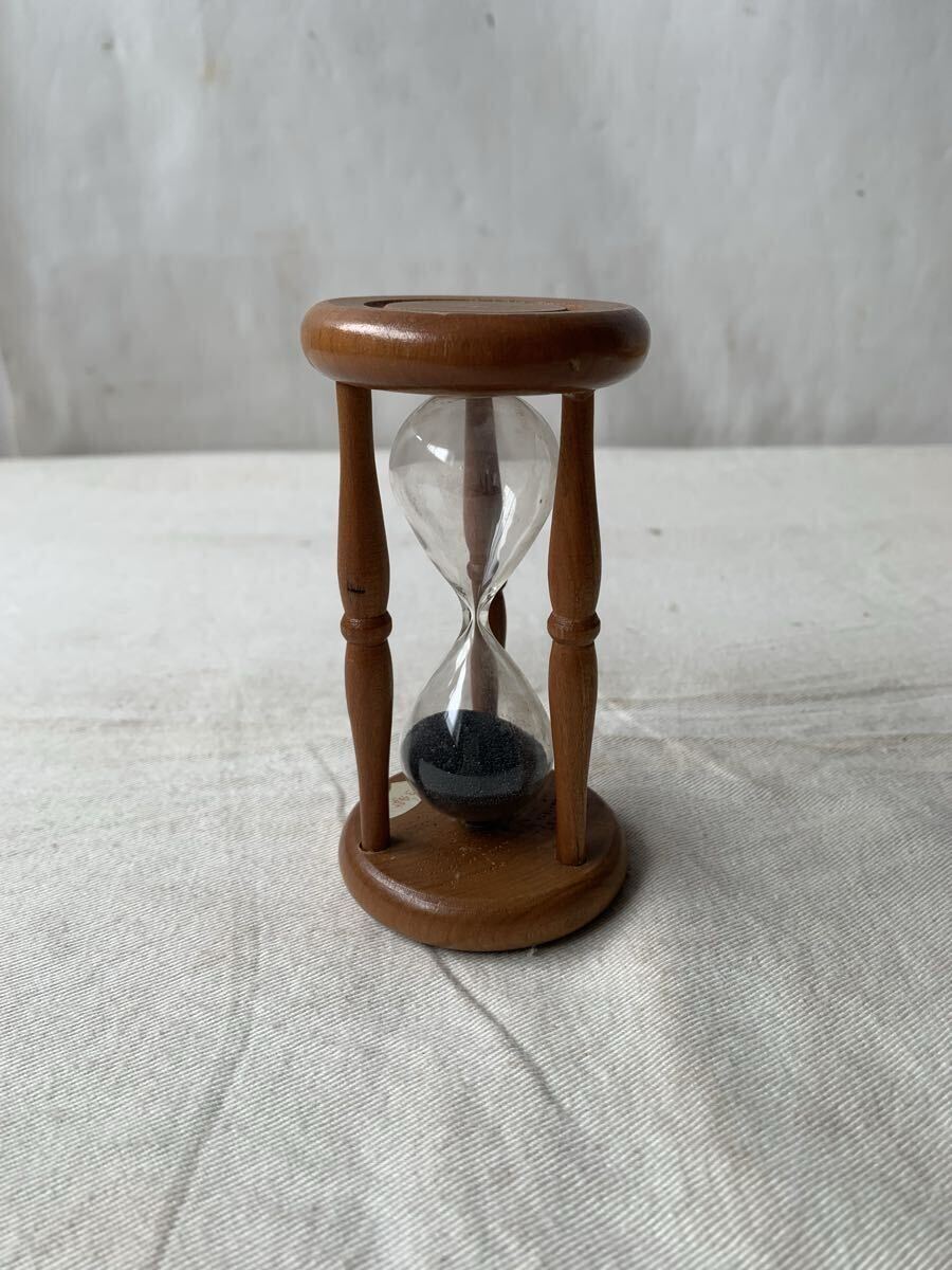デザインが素敵な木製砂時計3分計 店舗什器アンティークビンテージ古道具インテリアディスプレイオブジェ飾り喫茶店カフェ昭和レトロ雑貨拍卖