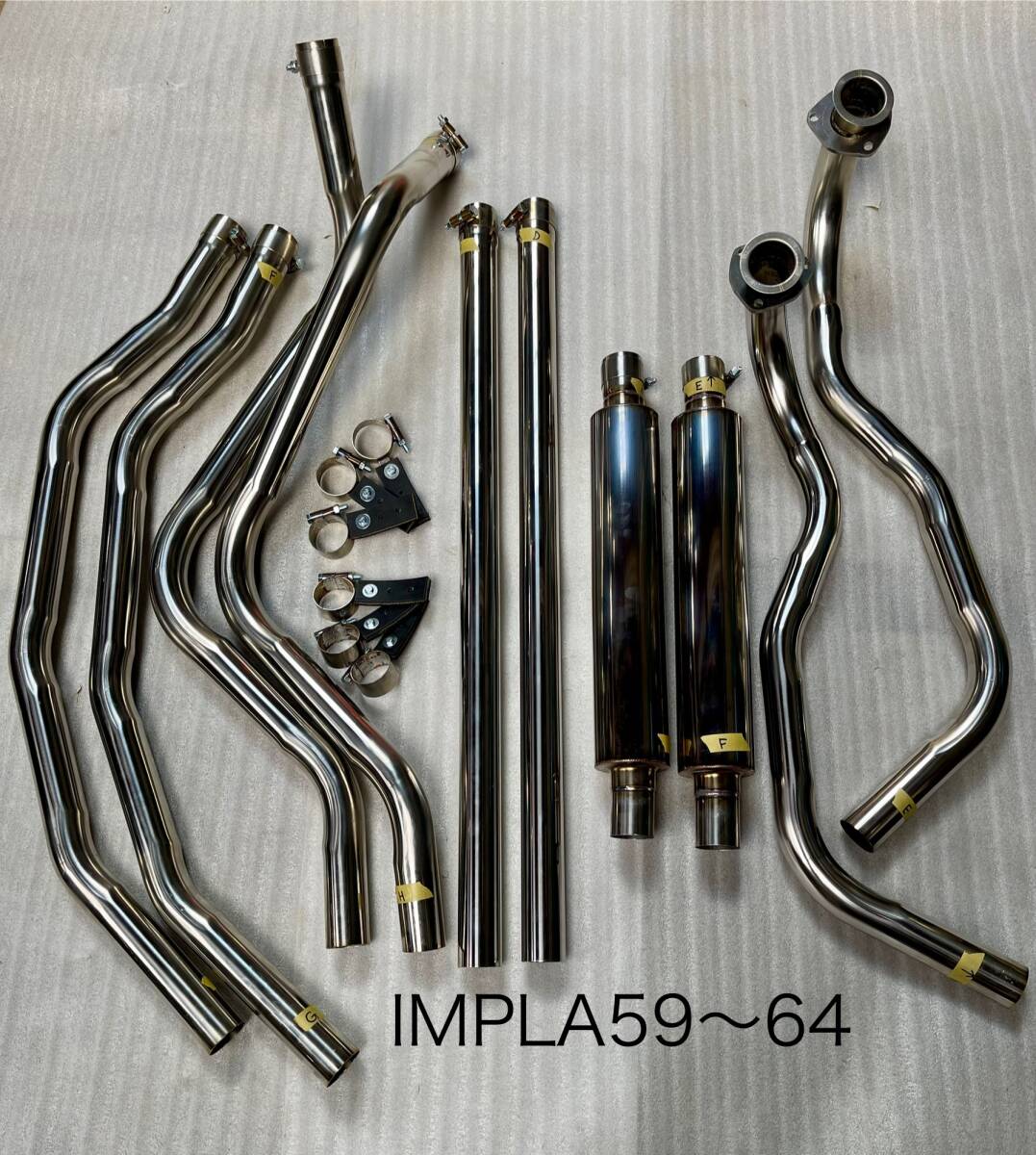 シボレーインパラ59~64ステンレスマフラー ローライダー ハイドロ インパラマフラー リアバンパーよりストレートで出るタイプ拍卖