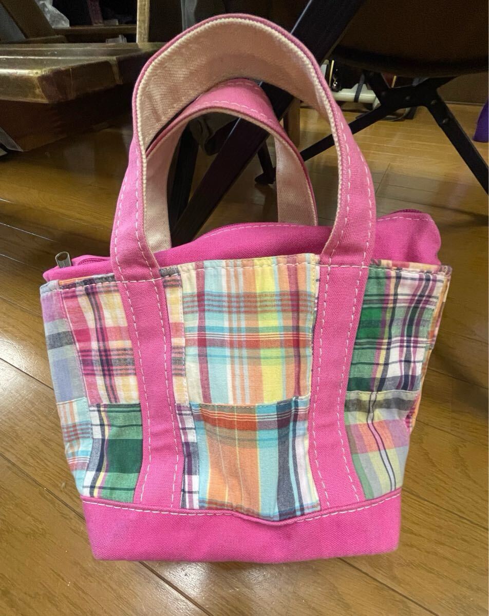L.L Bean エルエルビーン トートバッグ ミニトートバッグ キャンバス チェック拍卖