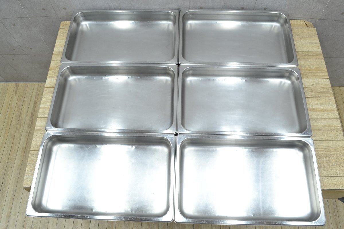 C2498■KYS■ホテルパン 6枚セット■1/1×65mm■ガストロノームパン■外寸( 約)よこ530mm×たて328mm×深さ65mm拍卖