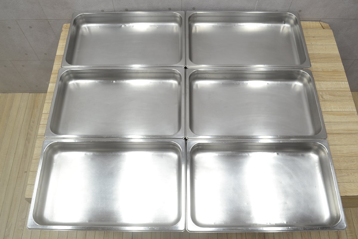 C2471■KYS■ホテルパン 6枚セット■1/1×65mm■ガストロノームパン■外寸( 約)よこ530mm×たて328mm×深さ65mm拍卖
