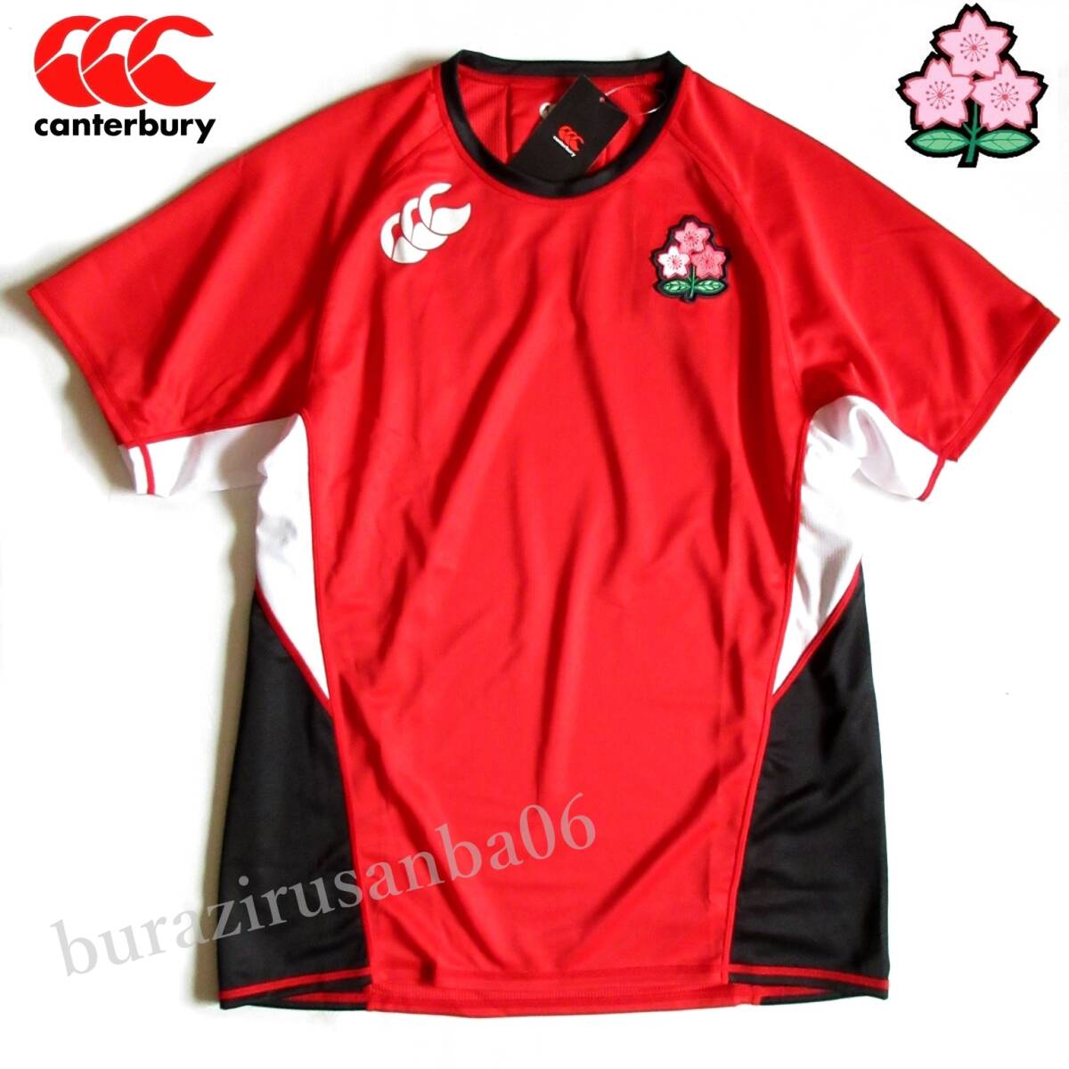 メンズ XL ◆未使用 定価8,800円 canterbury カンタベリー ラグビー日本代表モデル JAPAN プラクティス Tシャツ 抗菌防臭加工 R32152JH 赤拍卖