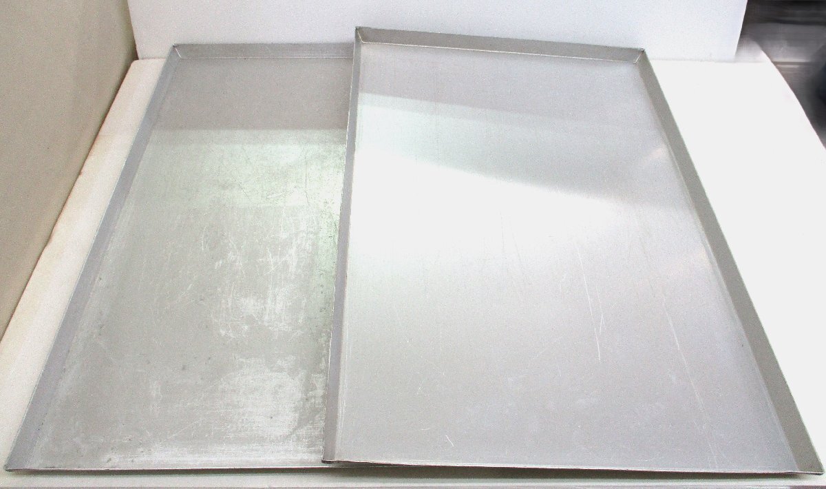 ★ 101436 アルミ ベーキングトレイ ベーカリーシート 2枚 天板 W60xD40xH2cm キズヨゴレ有 中古 ★拍卖