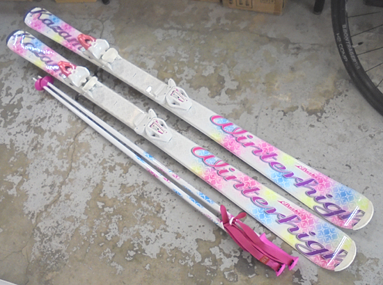 145cm カービングスキー Kazama Winterhigh-L Rocker カザマ ビンディング、ポール付き 札幌市 白石店拍卖