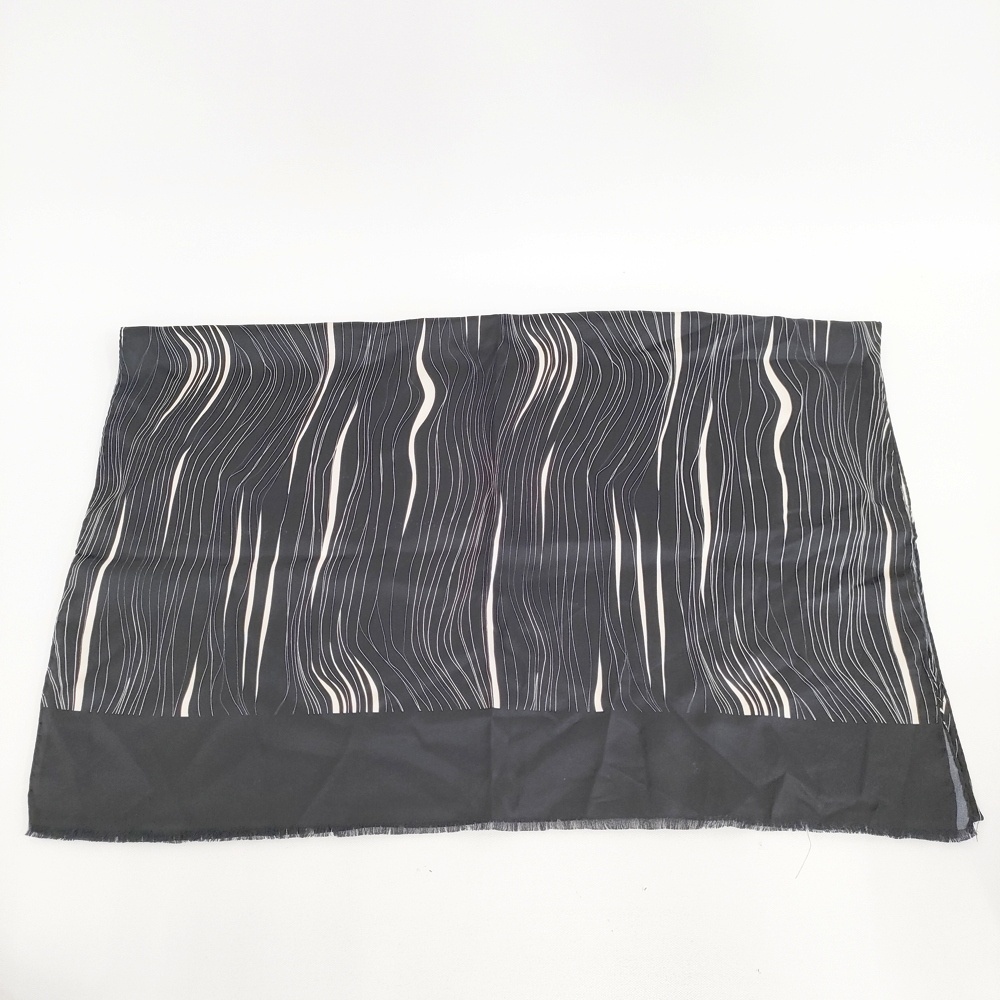 Paul Smith シルク 柄 ストール ブラック ポール・スミス 5-0901G F99227拍卖