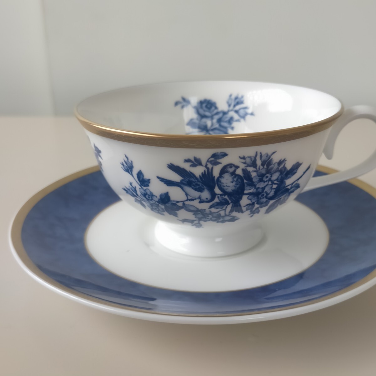 未使用保管品  ナルミ ホールマーク  ティーカップ&ソーサ  ブルー その2   拍卖