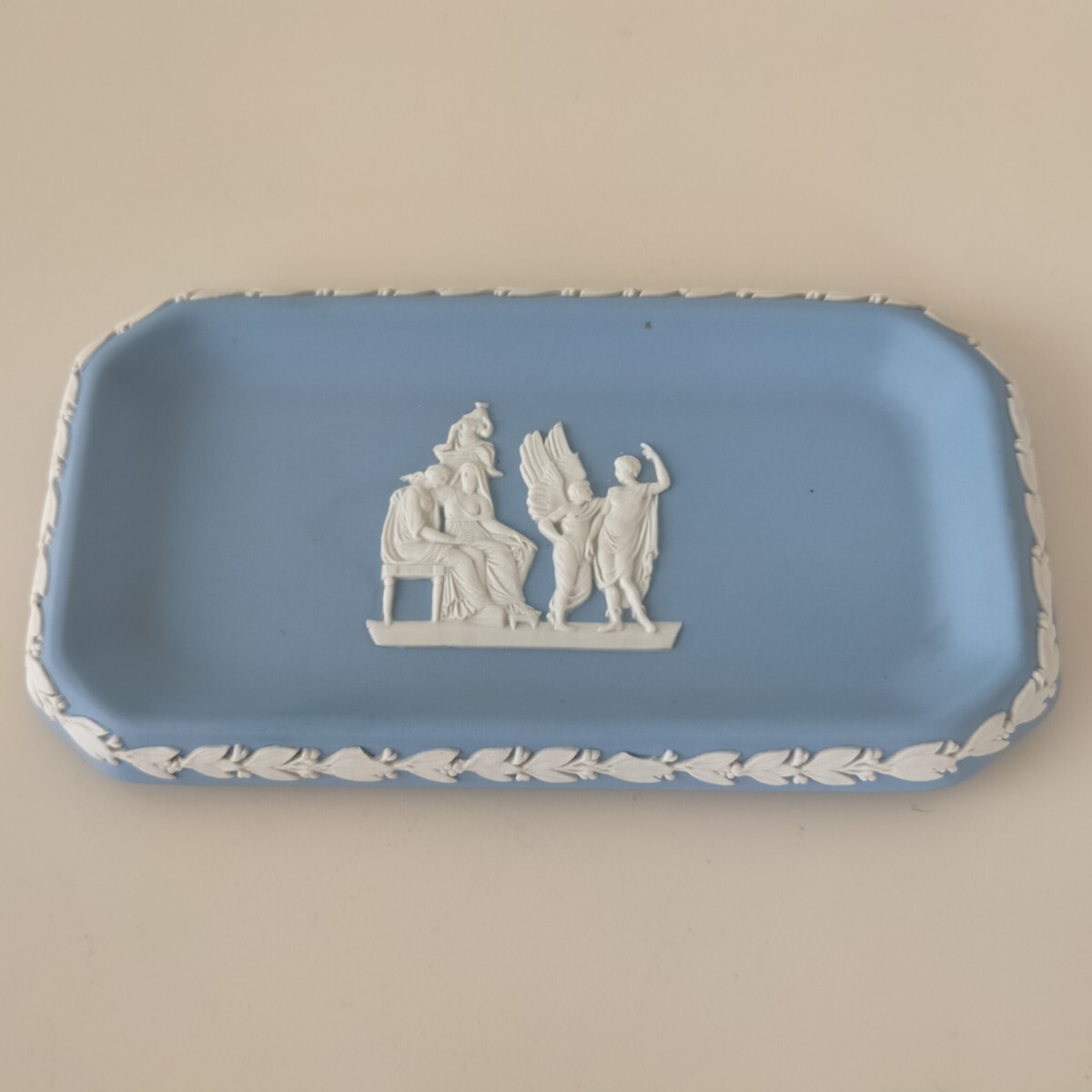 wedgewood  ジャスパー  ブルー  角皿   15cmX8cm  エレガントな逸品拍卖