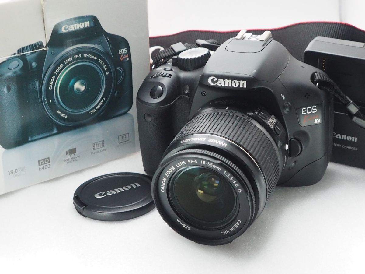 ★実用美品★ CANON キャノン EOS KISS X4 + EF-S 18-55mm F3.5-5.6 IS ★動作OK★ @8171拍卖