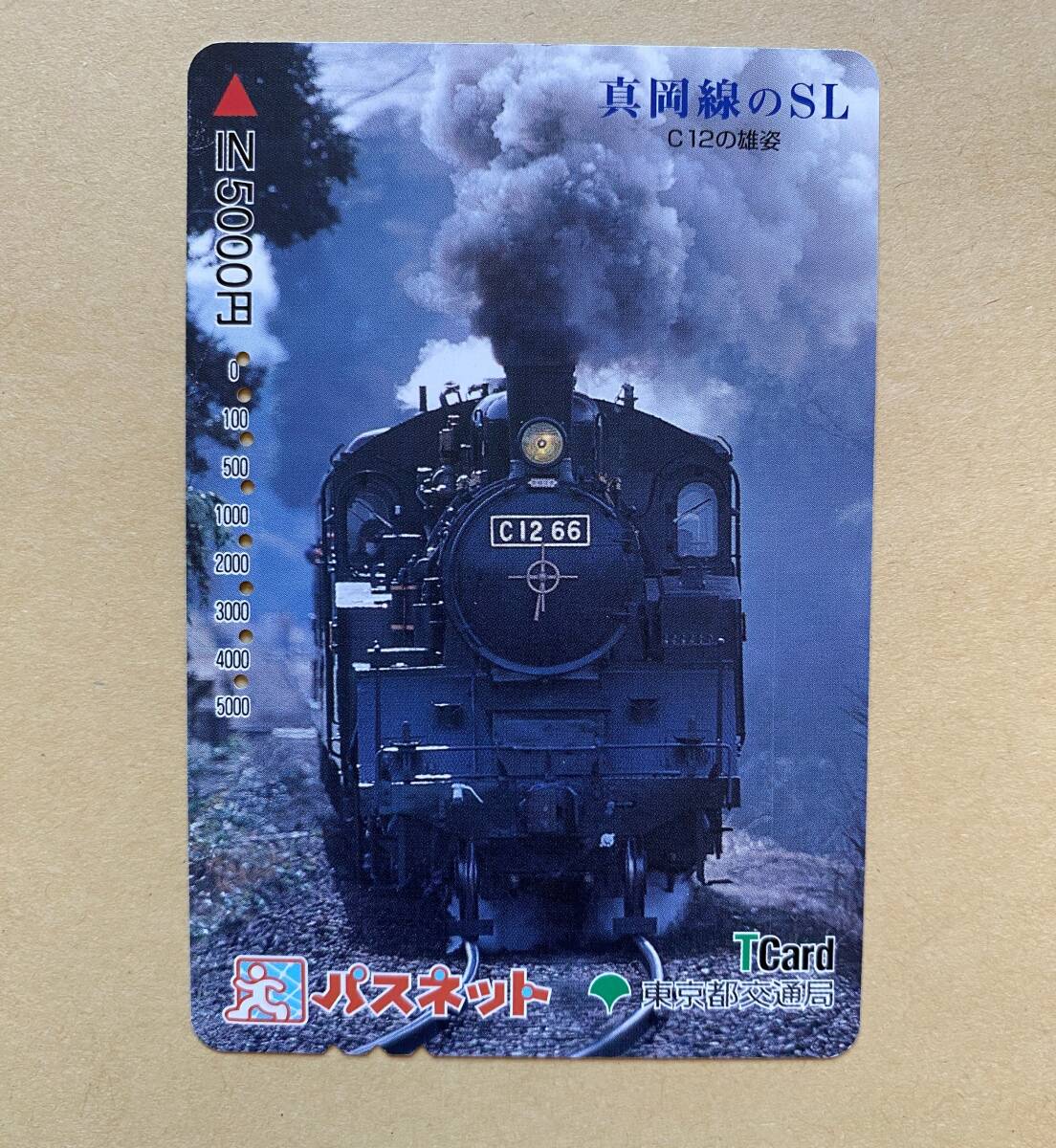 【使用済】 SLパスネット 東京都交通局 真岡線のSL C12の雄姿拍卖