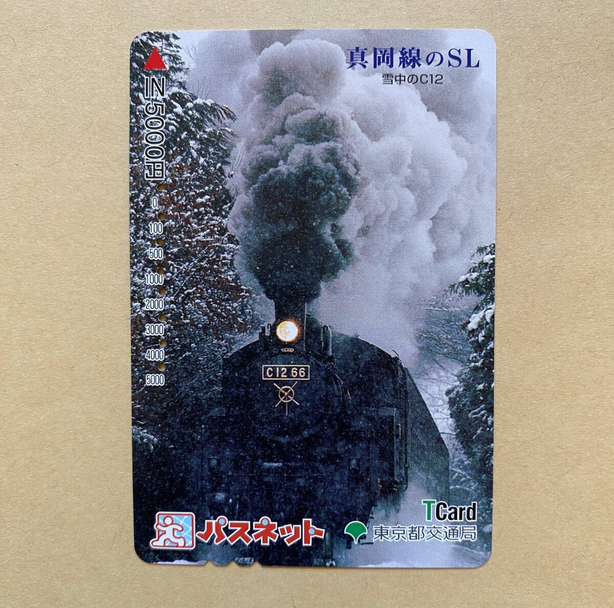 【使用済】 SLパスネット 東京都交通局 真岡線のSL 雪中のC12拍卖