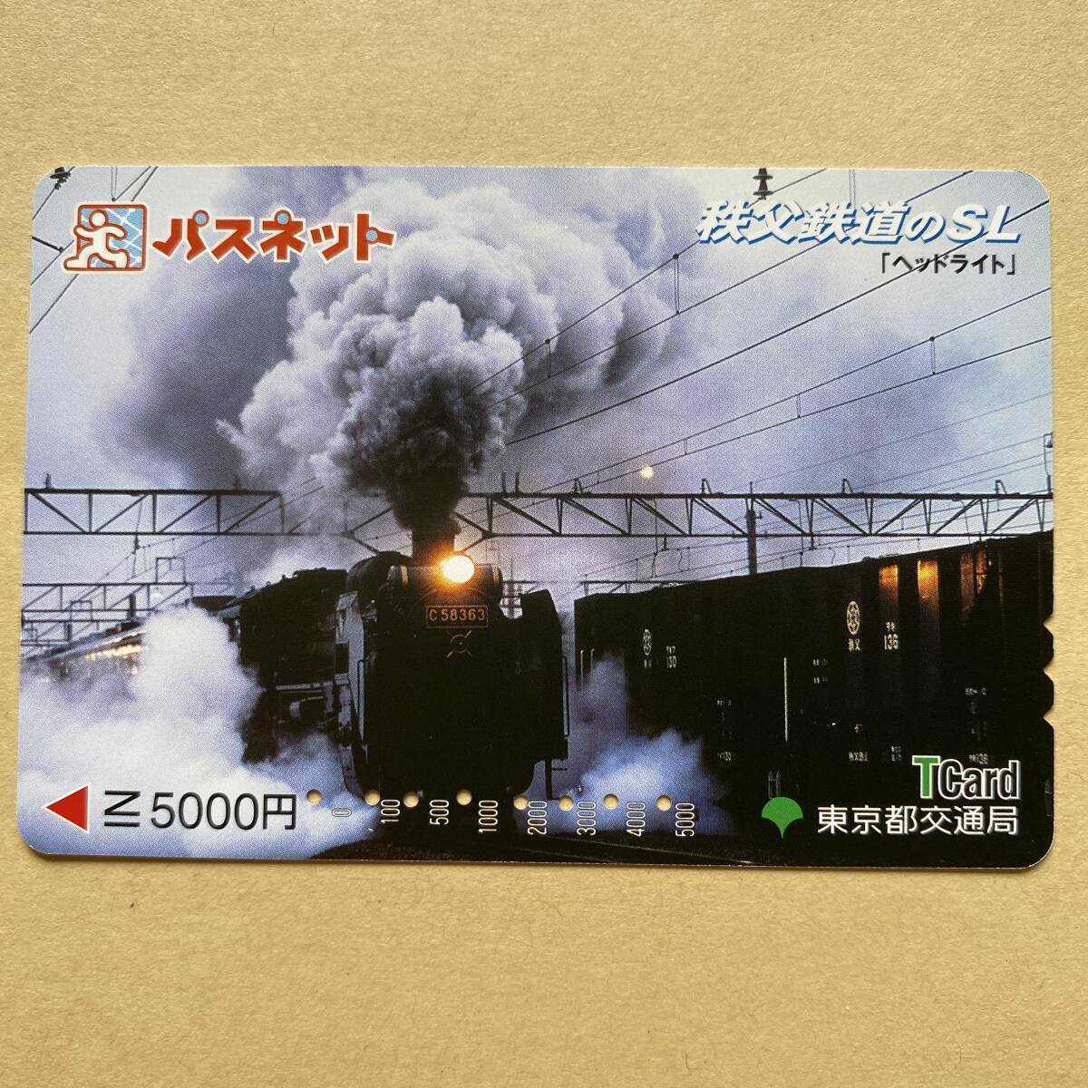 【使用済】 SLパスネット 東京都交通局 秩父鉄道のSL 「ヘッドライト」拍卖