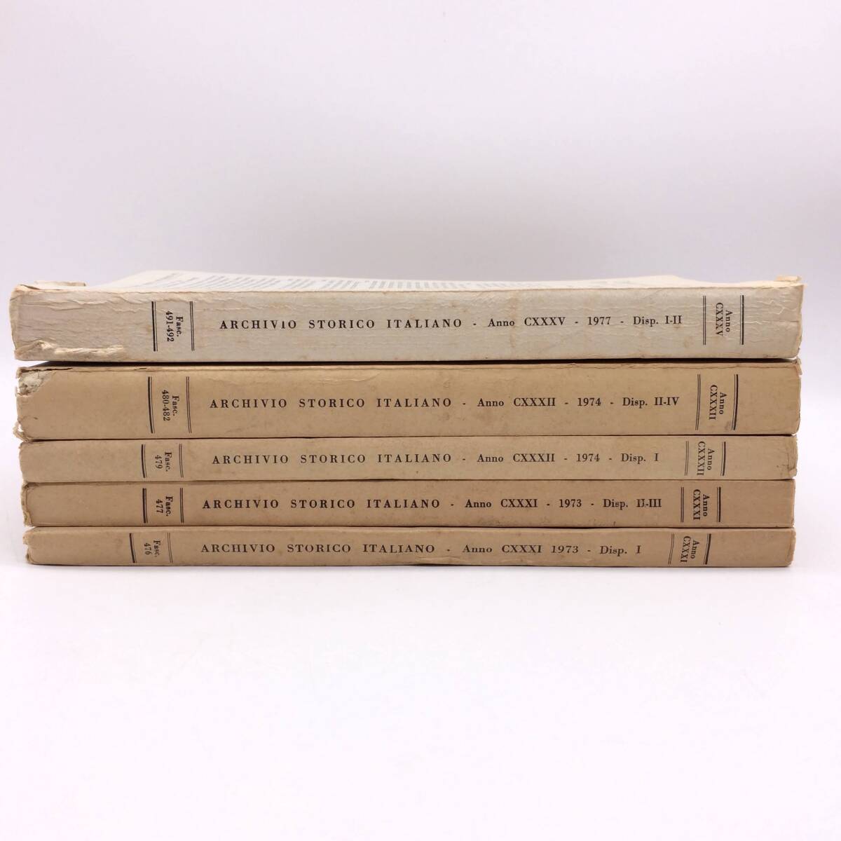 Archivio storico italiano 5冊セット イタリア歴史アーカイブ 1973年/1974年/1977年 小口フクロあり AY250926拍卖
