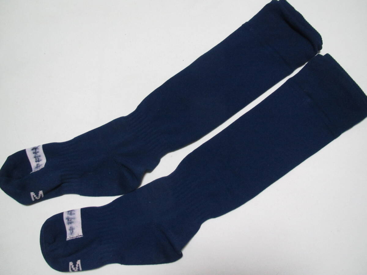 B 中古 Liberta リベルタ サッカースクール M 19 20 21cm ソックス 靴下 子供用 紺 ネイビー 無地 オリジナル拍卖