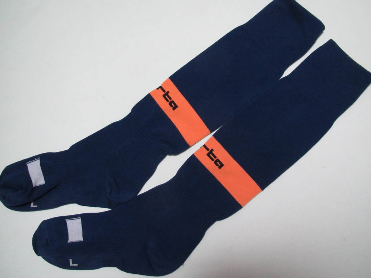 B 中古 Liberta リベルタ サッカースクール L 22 23 24cm ソックス 靴下 子供用 紺 ネイビー オレンジ サッカー拍卖