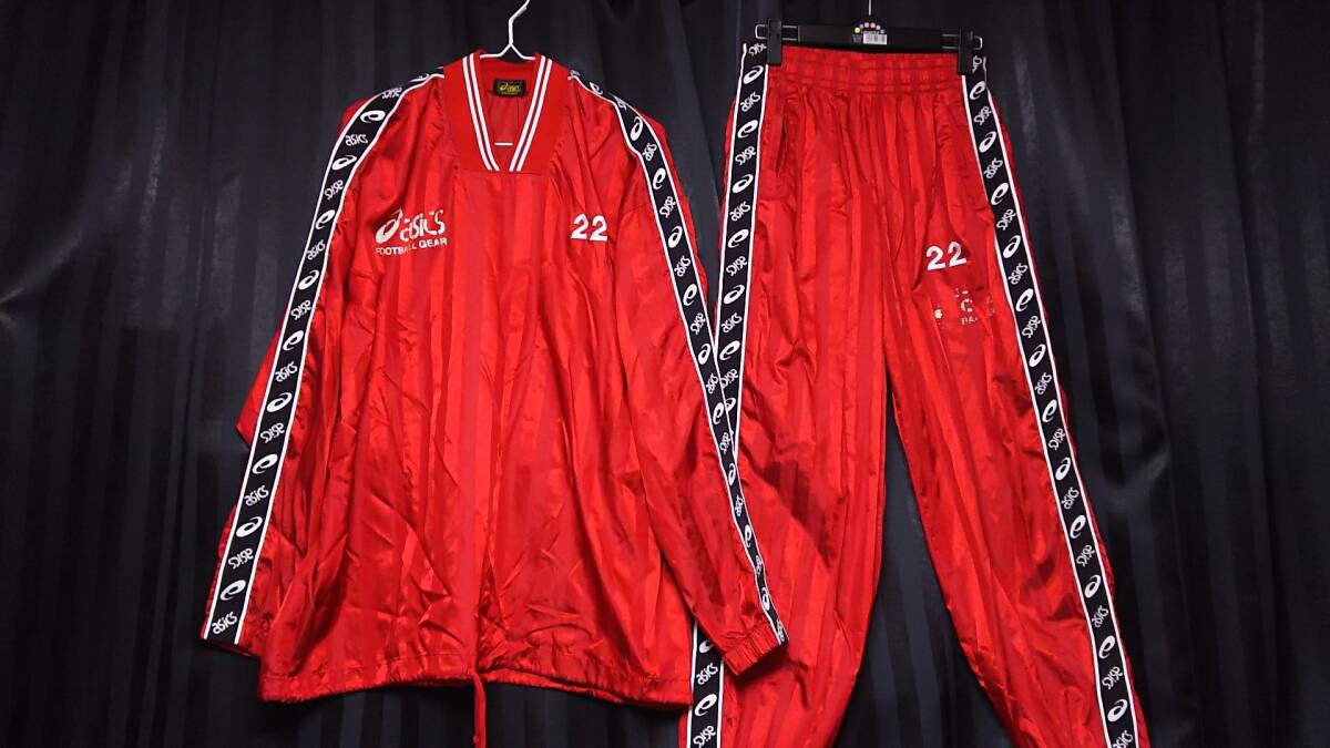 サッカー部 アシックスピステ レッド ストライプ L No.22 386拍卖