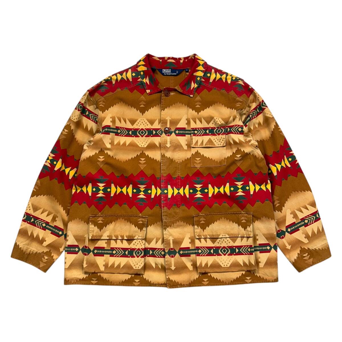 90s ポロラルフローレン アステカ ネイティヴ 柄 ハンティング ジャケット サイズ XL拍卖
