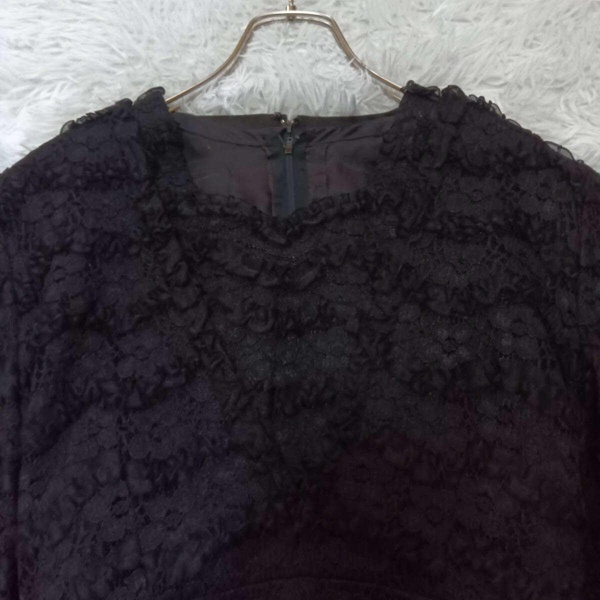 ドレス ワンピース ミモレ丈 ロングドレス3重構造 3枚重ね アサヒカセイベンベルク ブラック 黒 二次会 お呼ばれ 拍卖