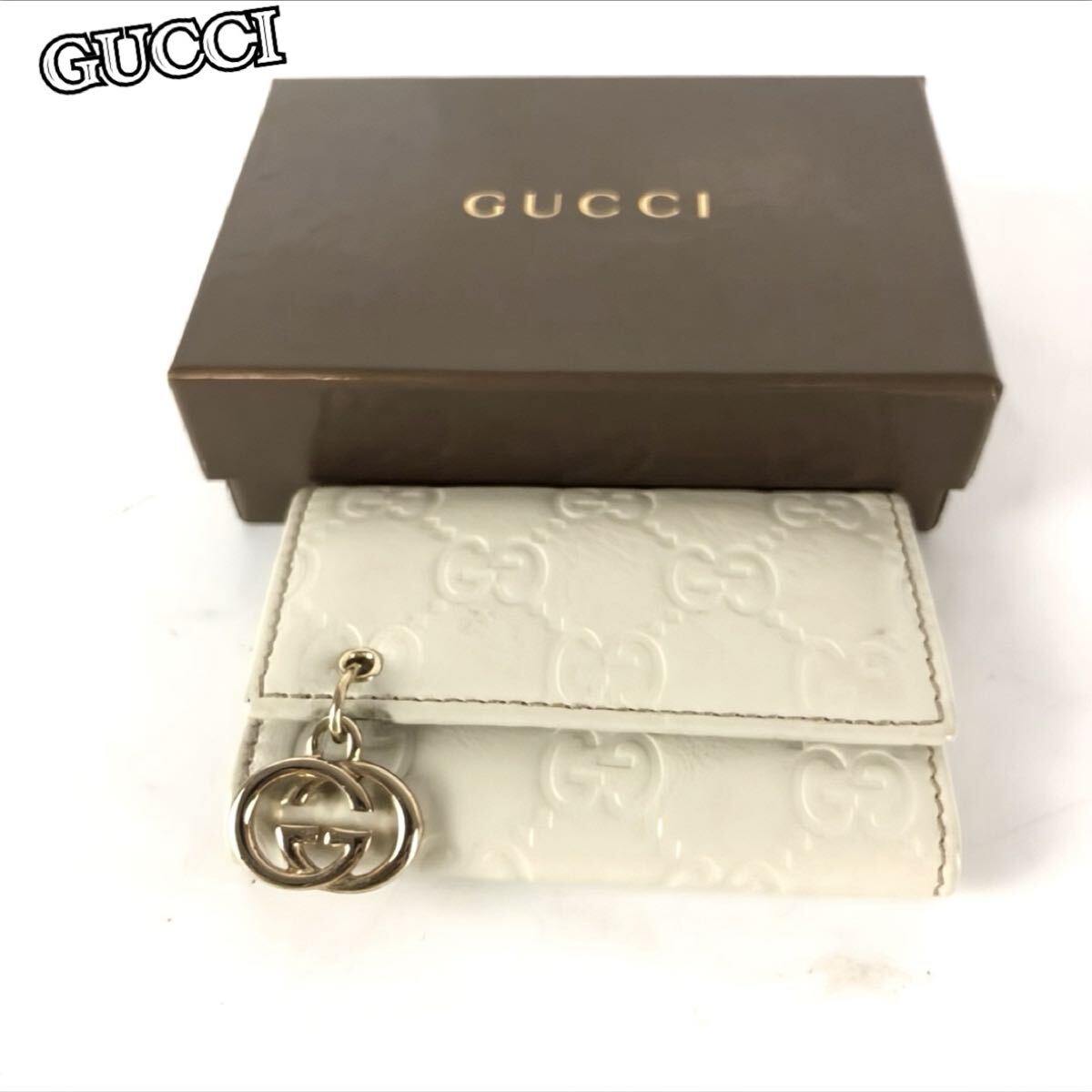 GUCCI グッチ グッチシマ キーケース ホワイト 白レディース メンズ ブランド 人気 正規品 送料無料拍卖