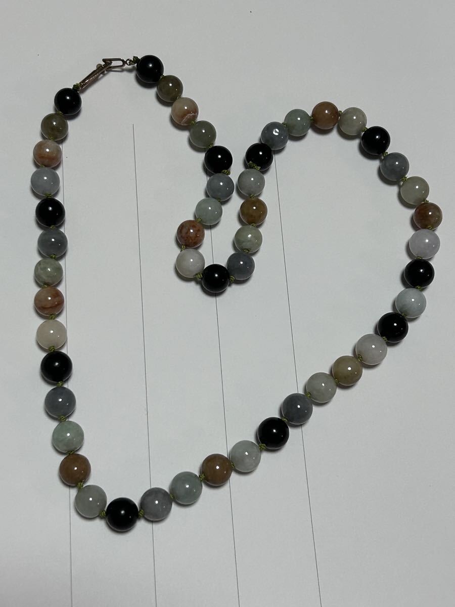 14K 天然石 ネックレス マルチカラー カラフル レディース アクセサリー カラーストーン 全長55cm 拍卖