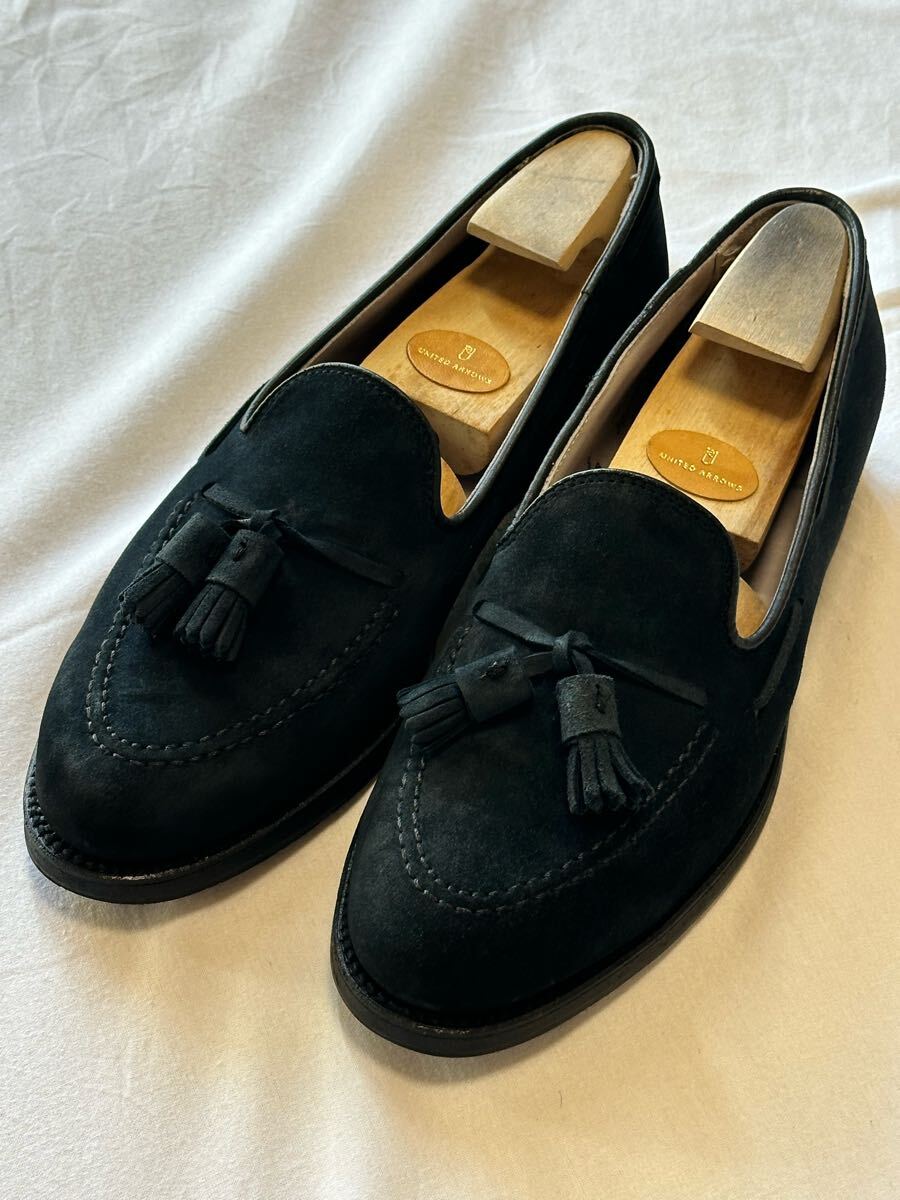 【美品良靴】Alden × BEAMS オールデンネイビースエードタッセルローファー8 ビームス正規品MADE IN USA拍卖