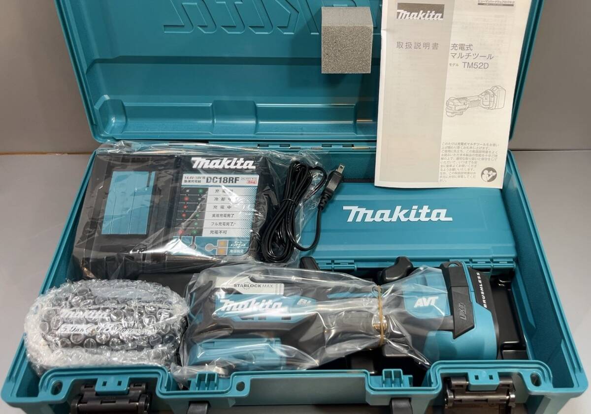 未使用品 makita 18v 6.0Ah 充電式マルチツール TM52DRG フルセット 小型・軽量 低振動 簡単ブレード交換拍卖