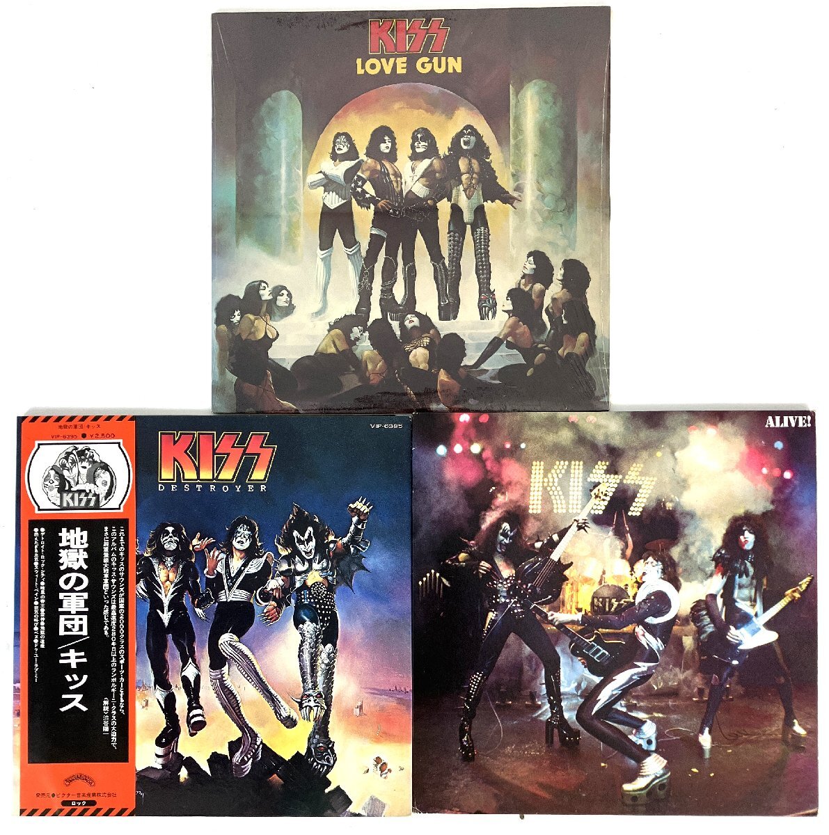 【ト足】 ◎【美盤】 Kiss キッス LP レコード まとめ 地獄の軍団 / 地獄の狂獣 / LOVE GUN US盤 STERLING刻印 (NBLP7057) IC000CHH99拍卖