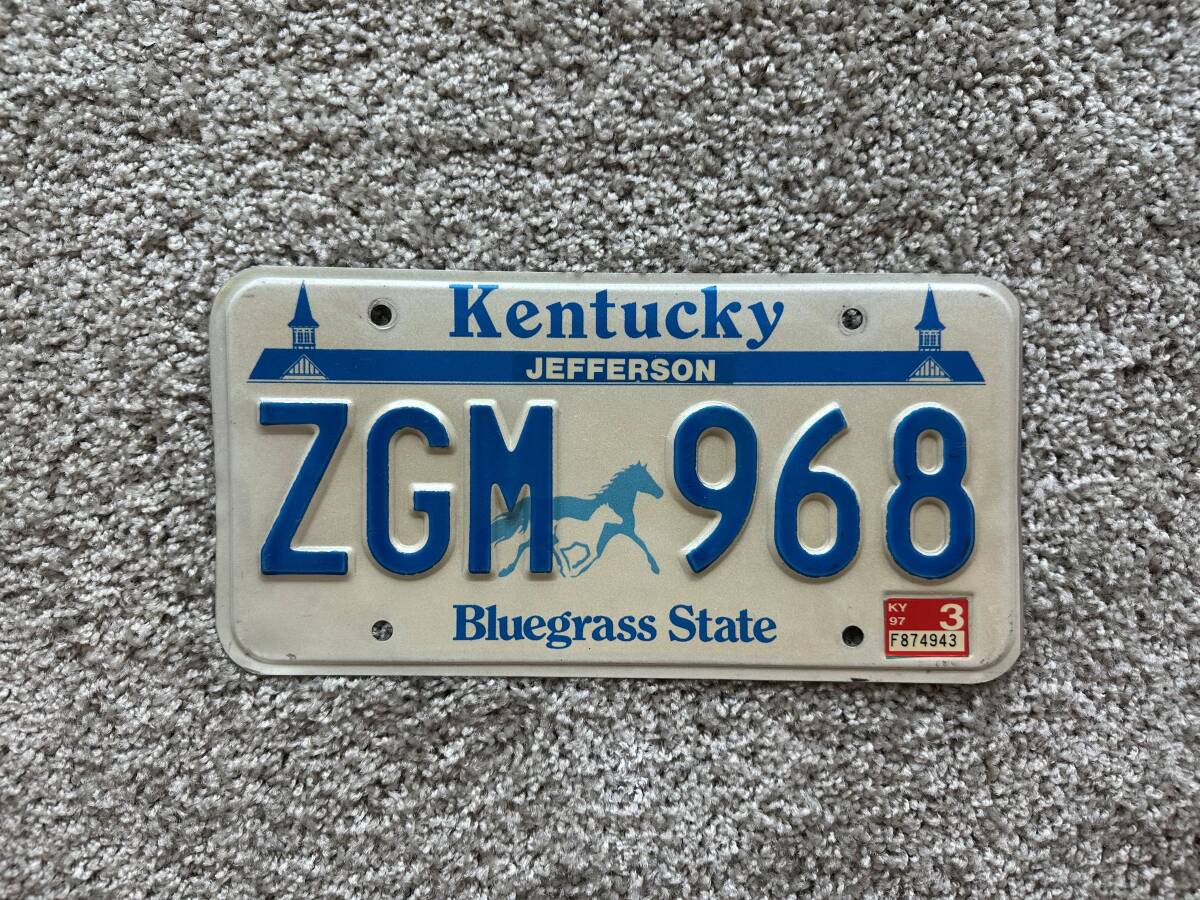 ◇ アメリカ ケンタッキー州 発行 Kentucky 自動車用 ナンバープレート (ZGM 968)拍卖