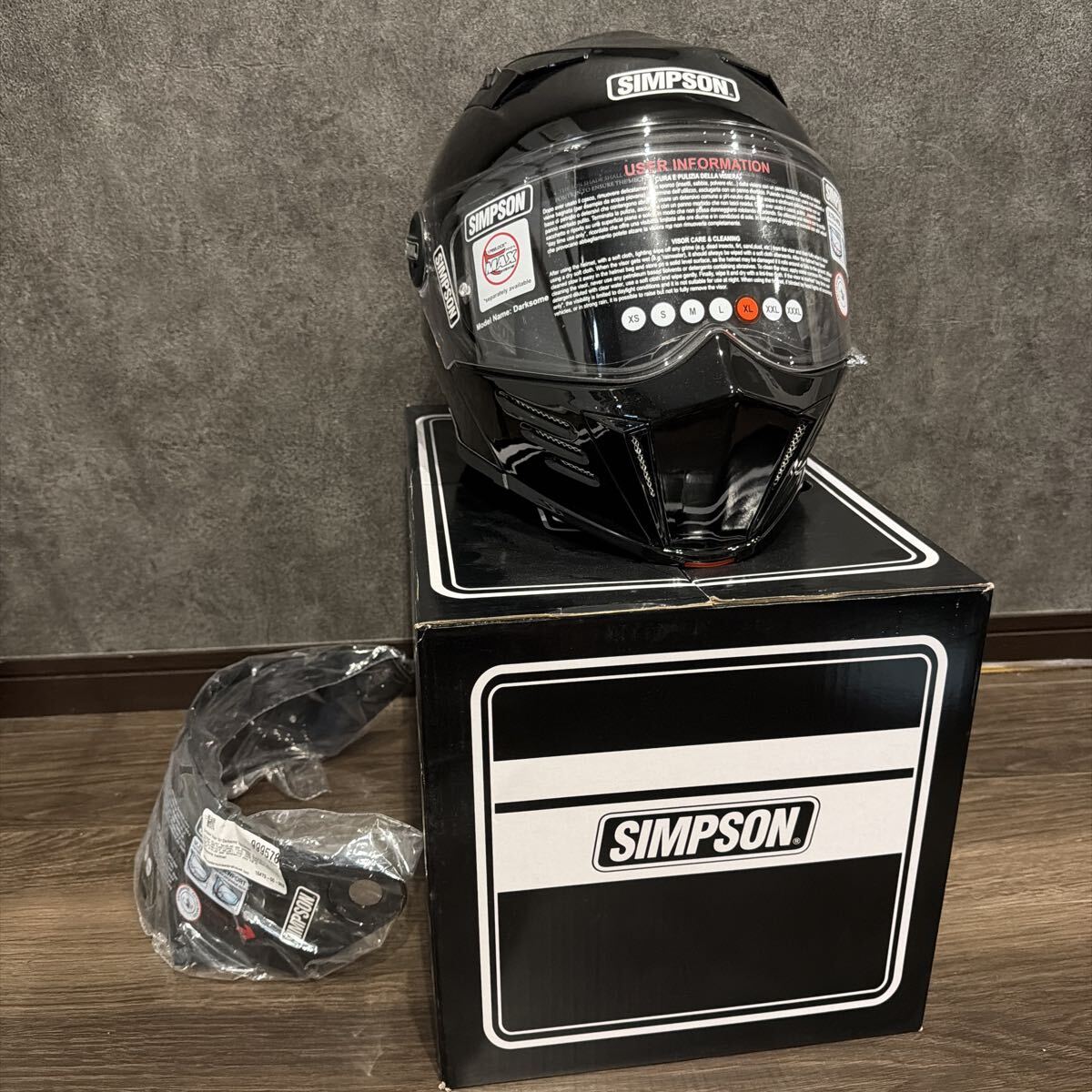 即決送料込み 日本未入荷!SIMPSON Darksome システムヘルメット ブラックメタル XL シンプソン フルフェイス拍卖