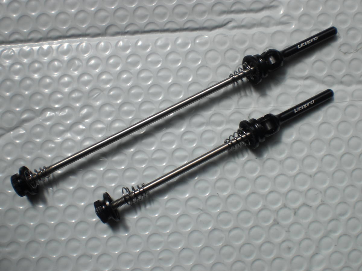 送料無料《 超軽量!Litepro クイックリリースレバー F74mm / R130mm ブラック 》DAHON、tern車に ダホン ターン クイック 黒 ライトプロ拍卖