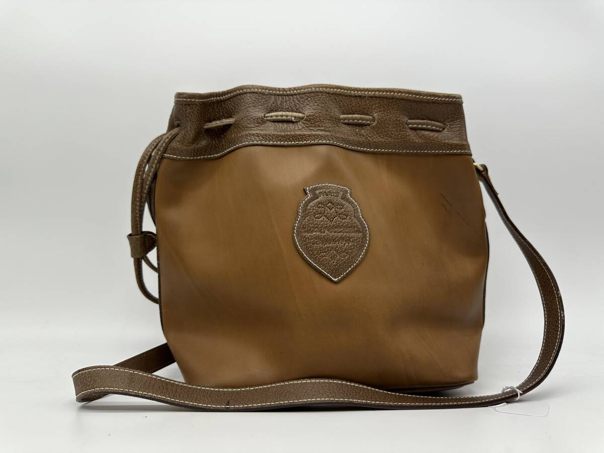 ●91222 LANCEL ランセル ショルダーバッグ 巾着 ブラウン拍卖