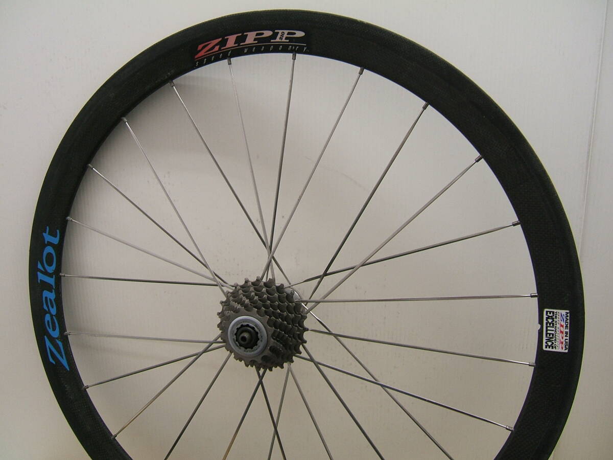 中古 700Cリアホイール チューブラーリム カーボン 8速 SHIMANO DURA-ACE ZIPP 310 USA  013拍卖