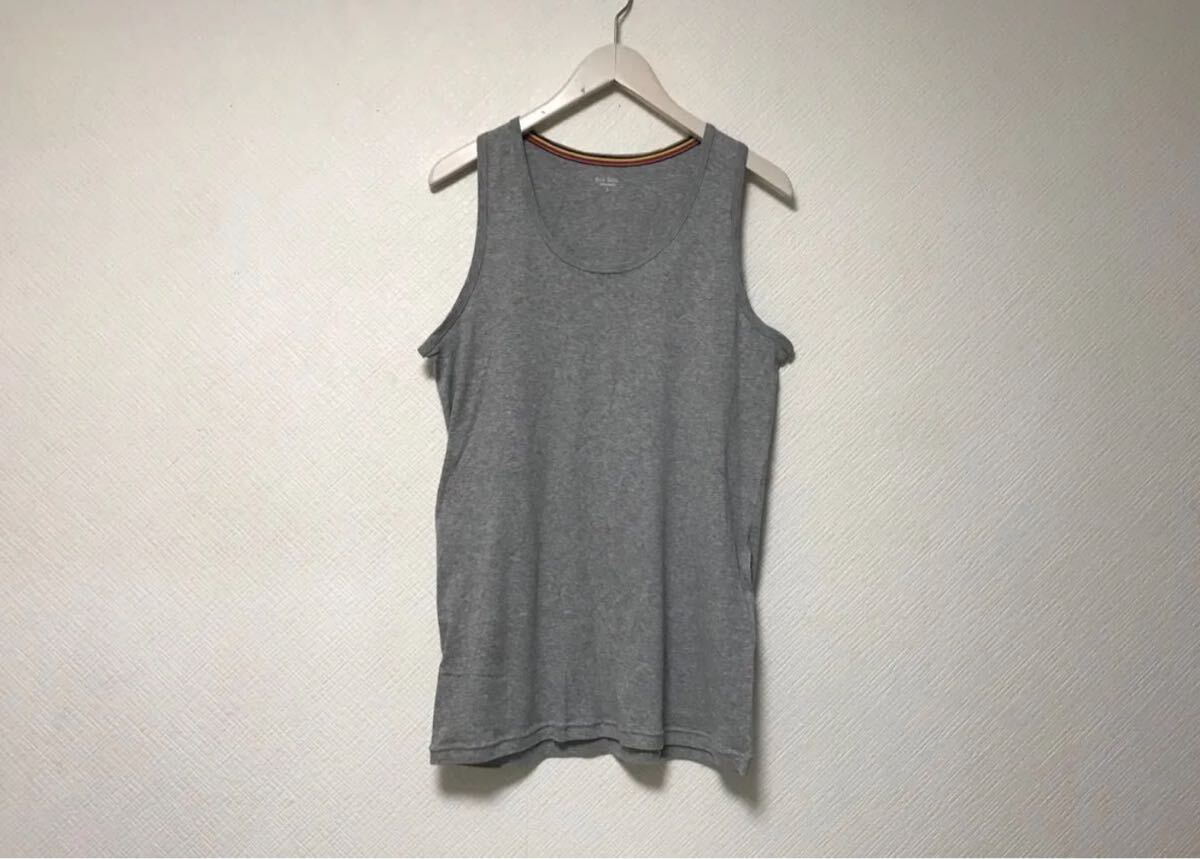 美品本物ポールスミスアンダーウェアPaulSmithコットンタンクトップサーフゴルフビジネススーツグレーL拍卖