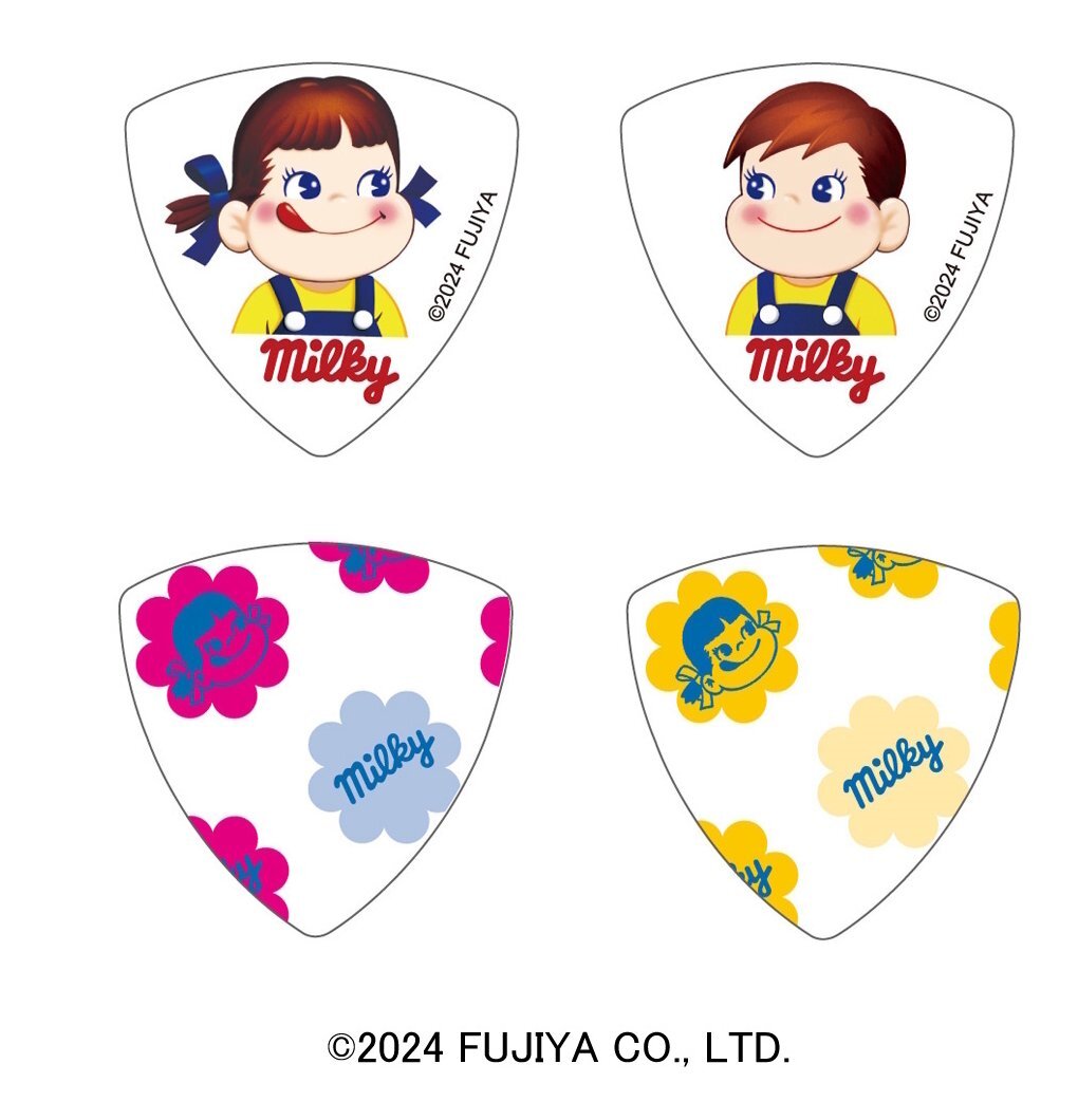 即決◆新品◆送料無料Live Line LPP-01 + LPP-02/2種各2枚計4枚セット ペコちゃん + ポコちゃん 不二家 ミルキー デザイン ピック/メール便拍卖