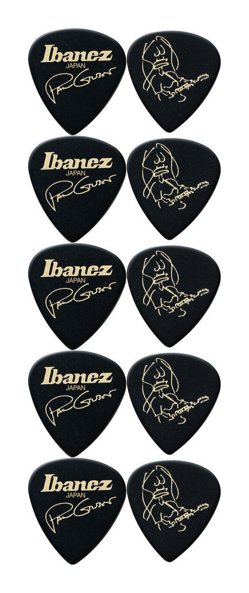 即決◆新品◆送料無料Ibanez 1000PG-BK/10枚セット 1.0mm ショート ティアドロップ セルロース Paul Gilbert ポール ギルバート/メール便拍卖