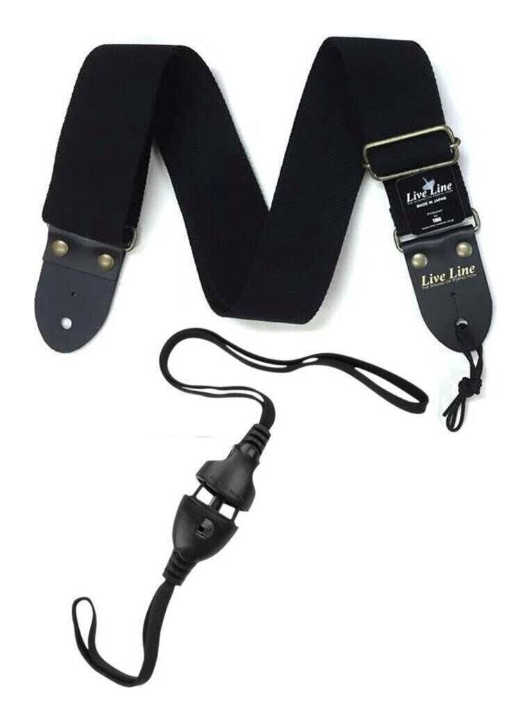 即決◆新品◆送料無料LIVE LINE LS1800CBK/アタッチメント/ダダリオDGS15付 ギター ストラップ/メール便拍卖