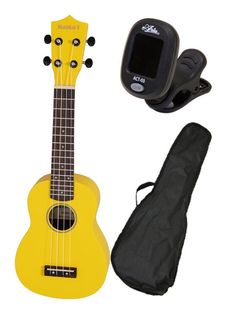 即決◆新品◆送料無料Maika’i MKU-1/YL/チューナー+ケース付 (イエロー) ソプラノウクレレ ギヤペグ拍卖