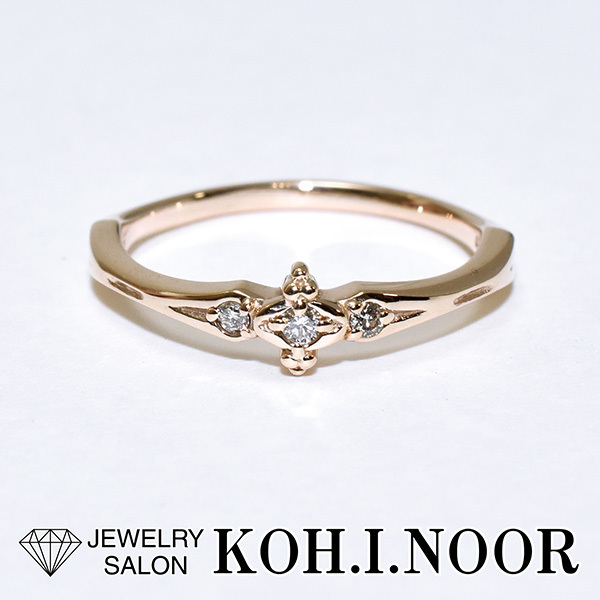 アガット ダイヤモンド 0.034ct 10金ピンクゴールド K10PG ピンキーリング 3号 agete拍卖