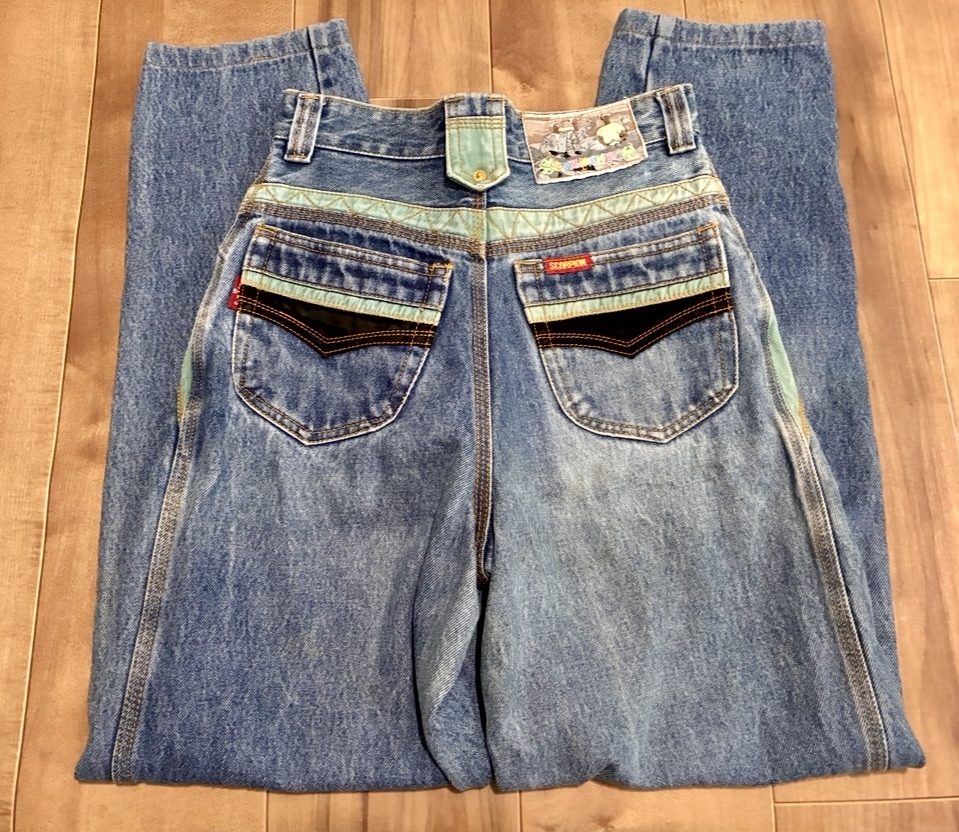 ヴィンテージ SCORPION デザイン 切替 デニムパンツ 80s90s拍卖