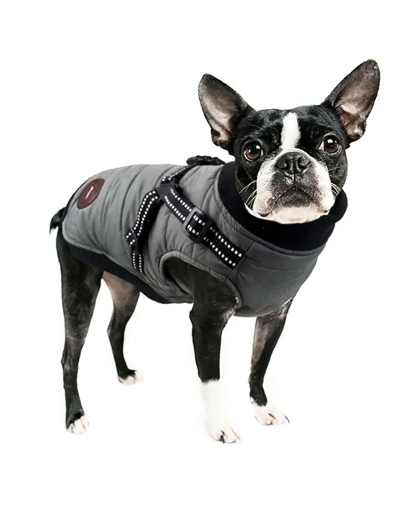 ASMPET 犬 服 秋冬 防寒着 ドッグウェア ペット服 綿服コート 防風 暖かい 犬 ジャケット 冬 L 胴回り48-54cm グレー ステッカー拍卖