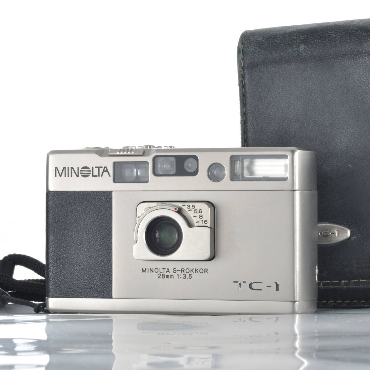【ミノルタ】Minolta TC-1 コンパクトフィルムカメラ 革ケース付き 動作良好 #K314拍卖