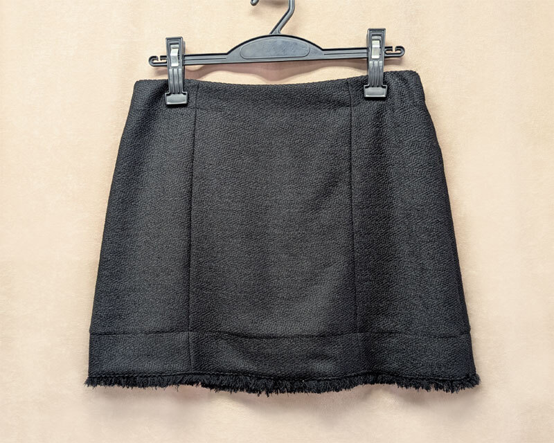 【Theory 】■美品■セオリー*裾フリンジミニスカート*ブラック*サイズ0《送料込み!》拍卖